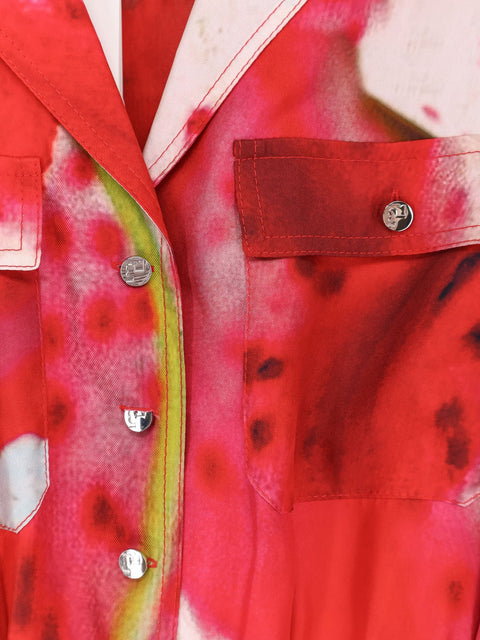 Printed silk chemisier/dress