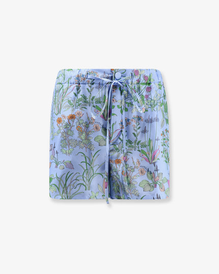 Printed silk shorts
