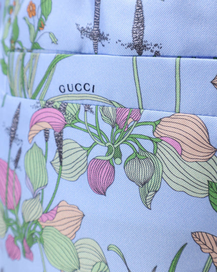 Printed silk shorts