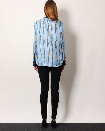 Printed silk twill shirt