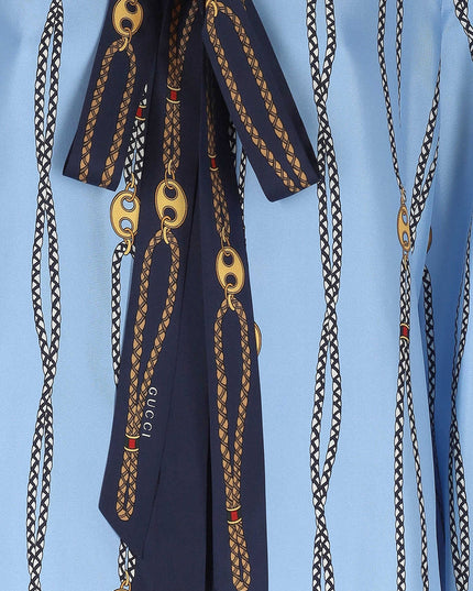 Printed silk twill shirt