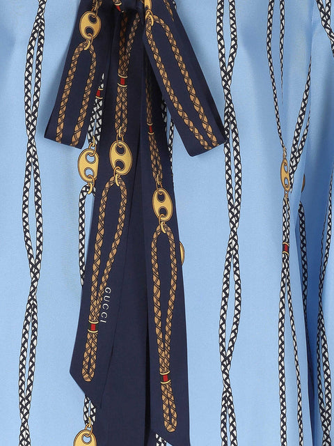 Printed silk twill shirt