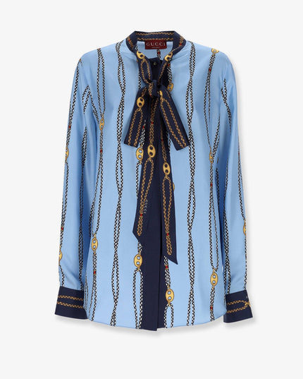 Printed silk twill shirt