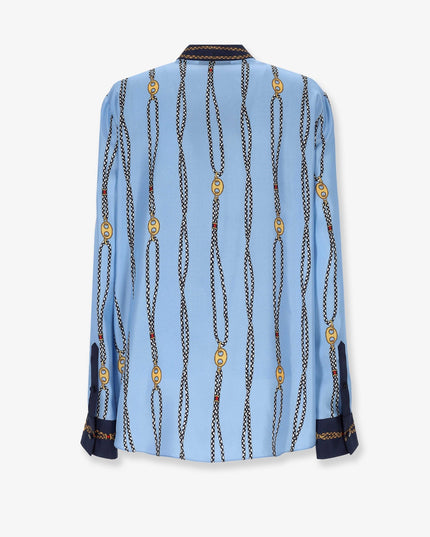 Printed silk twill shirt
