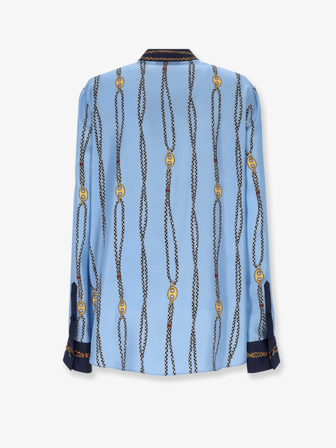 Printed silk twill shirt