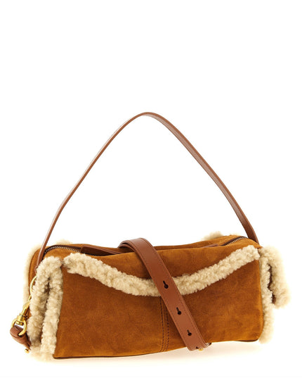 Balmain | Pulse Small Wildleder-Schultertasche | Cognac