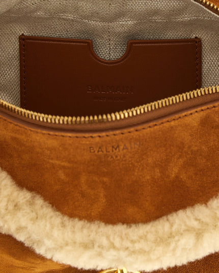 Balmain | Pulse Small Wildleder-Schultertasche | Cognac