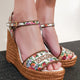 Raffia sandals with floral embroidery