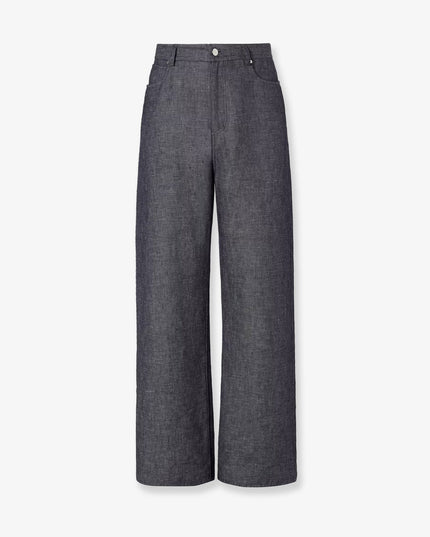 Relaxed linen, cotton and silk jeans