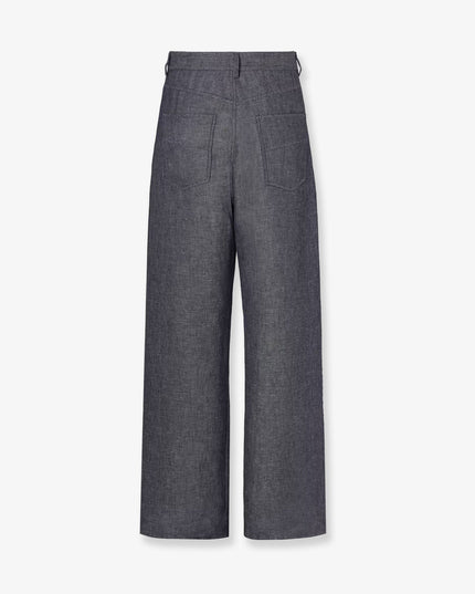Relaxed linen, cotton and silk jeans