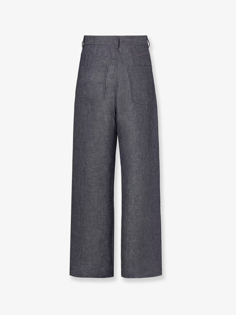 Relaxed linen, cotton and silk jeans