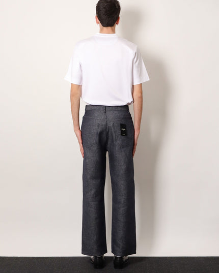 Relaxed linen, cotton and silk jeans