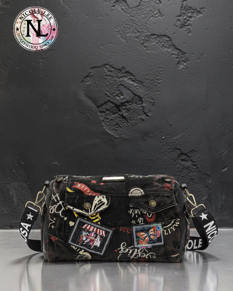Umhängetasche Messenger Braun Denim – Nicole Lee