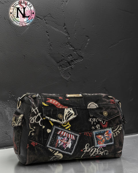 Umhängetasche Messenger Braun Denim – Nicole Lee