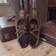 Obsession Kreuzband-Leder Ballerinas