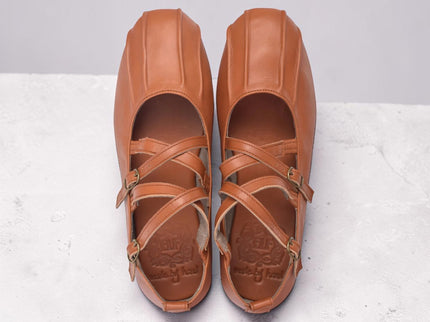 Obsession Kreuzband-Leder Ballerinas