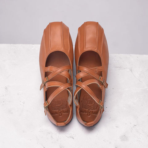Obsession Kreuzband-Leder Ballerinas