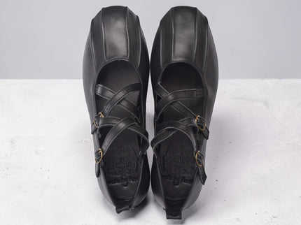 Obsession Kreuzband-Leder Ballerinas