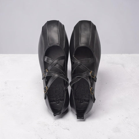 Obsession Kreuzband-Leder Ballerinas