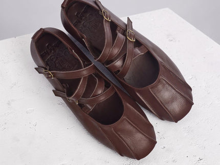 Obsession Kreuzband-Leder Ballerinas