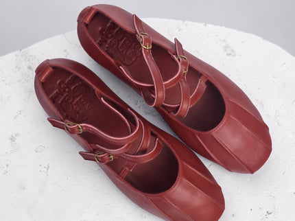 Obsession Kreuzband-Leder Ballerinas