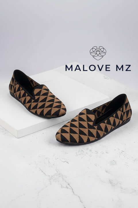 Geometrische Slip-On Loafers mit weicher Sohle – Damen Pendler-Schuhe