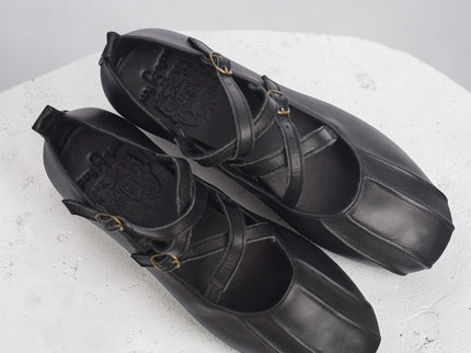 Obsession Kreuzband-Leder Ballerinas