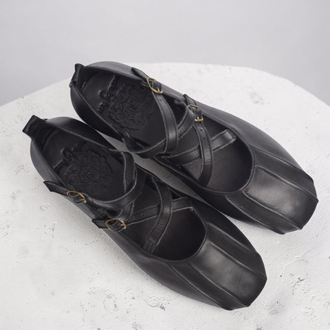 Obsession Kreuzband-Leder Ballerinas