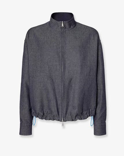 Reversible denim jacket with embroidered FF logo