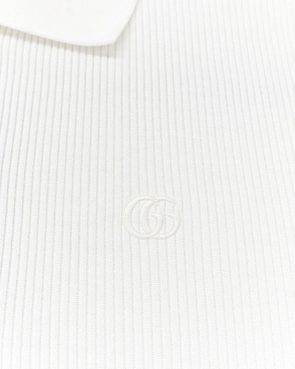 Ribbed cotton jersey polo shirt