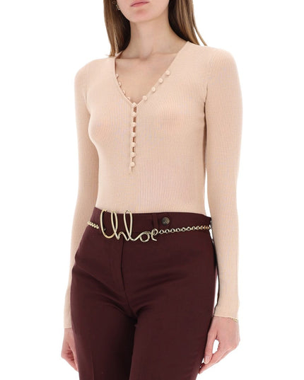 RIBBED KNIT WITH BUTTONS