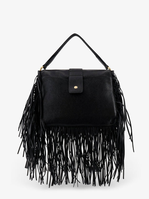 Rider leather shoulder bag with fringed edges