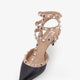 Rockstud leather decolleté slingback