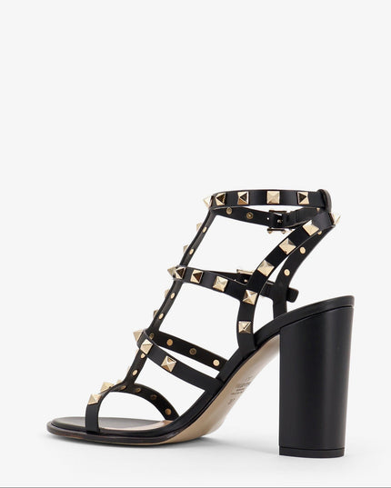 Valentino Garavani | Rockstud Kalbsleder-Sandaletten | Schwarz | Damen