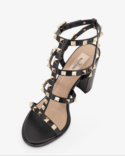 Valentino Garavani | Rockstud Kalbsleder-Sandaletten | Schwarz | Damen