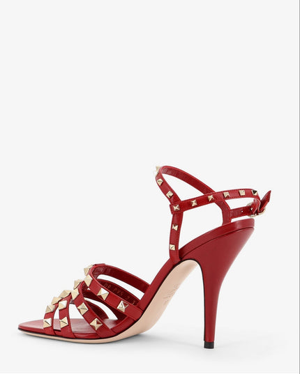 Valentino Garavani | Rockstud Leder-Sandaletten | Rot | Damen