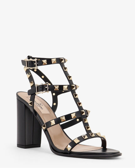 Valentino Garavani | Rockstud Kalbsleder-Sandaletten | Schwarz | Damen