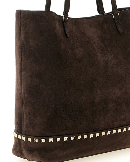 Valentino Garavani | Rockstud Medium Wildledertasche | Braun