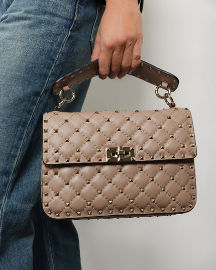Rockstud Spike leather crossbody bag with iconic all-over studs