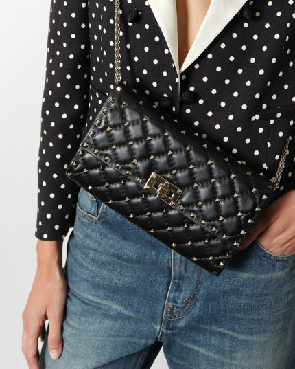 Rockstud Spike leather crossbody bag with iconic all-over studs