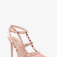 Rockstud suede and lace pumps