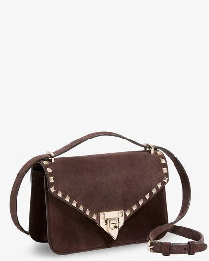 Rockstud suede crossbody bag