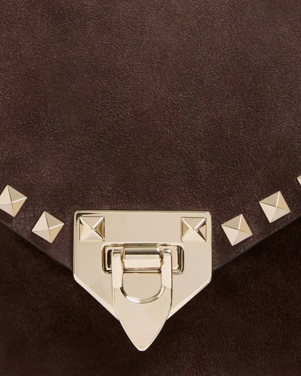 Rockstud suede crossbody bag