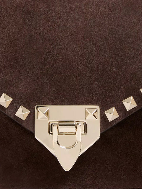 Rockstud suede crossbody bag