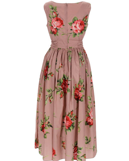 ROSE BOUQUET PRINT MIDI DRESS