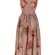 ROSE BOUQUET PRINT MIDI DRESS