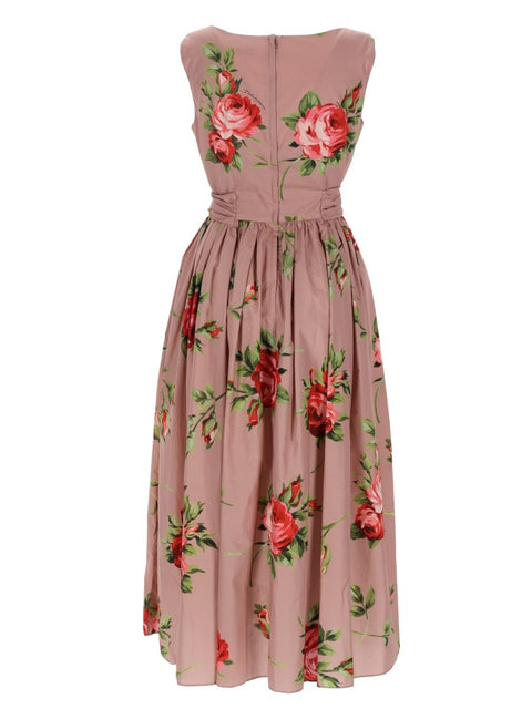ROSE BOUQUET PRINT MIDI DRESS