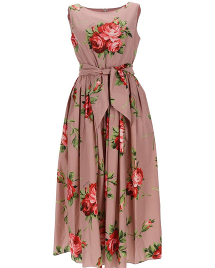 ROSE BOUQUET PRINT MIDI DRESS