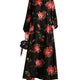 ROSE BOUQUET PRINT TWILL LONG DRESS