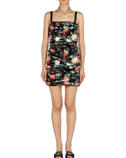ROSE EMBROIDERY SHORT DRESS